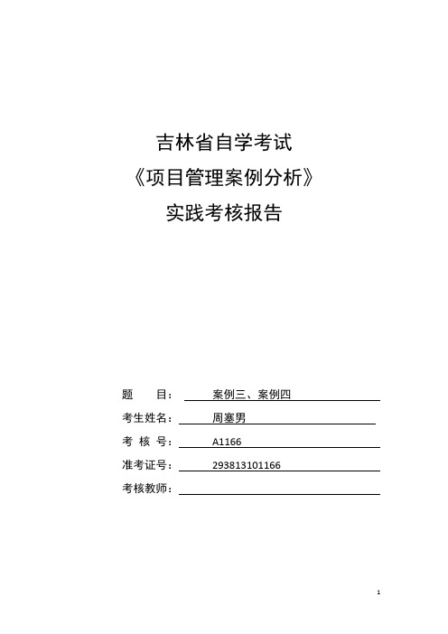 项目管理案例分析实践报告