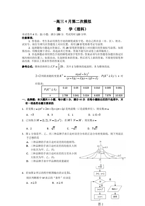 高三毕业班第二次模拟考试数学(理)试题 含答案