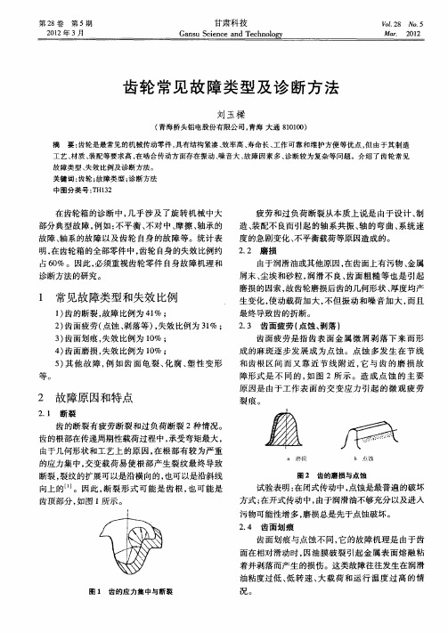 齿轮常见故障类型及诊断方法