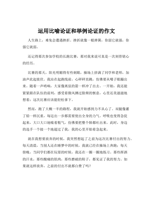 运用比喻论证和举例论证的作文