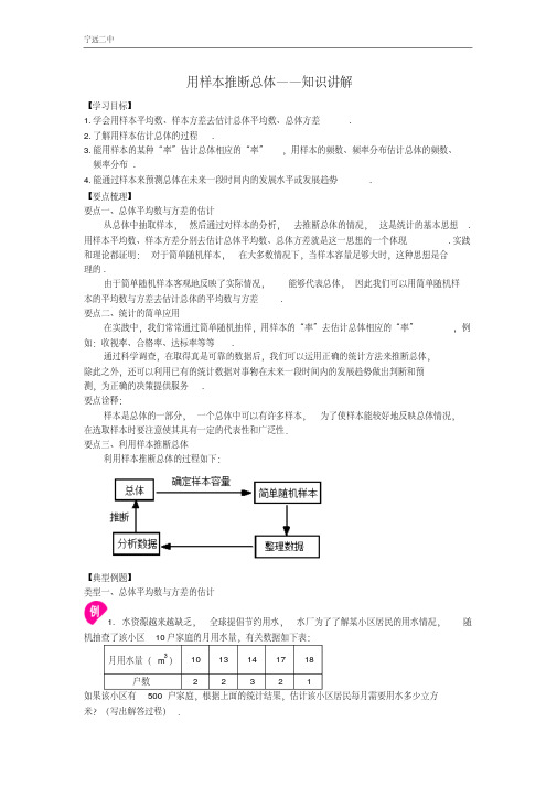 用样本推断总体知识讲解