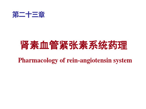 药理学课件：23 肾素血管紧张素系统药理