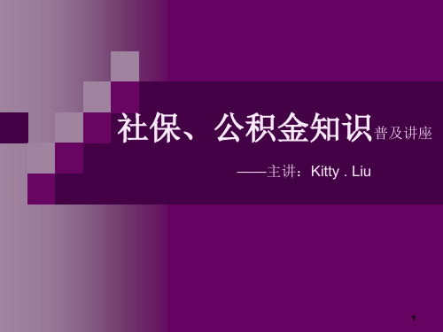 社保、公积金讲座PPT课件