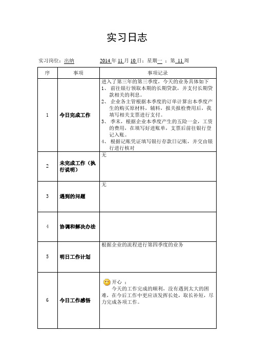 工作日志(模板)