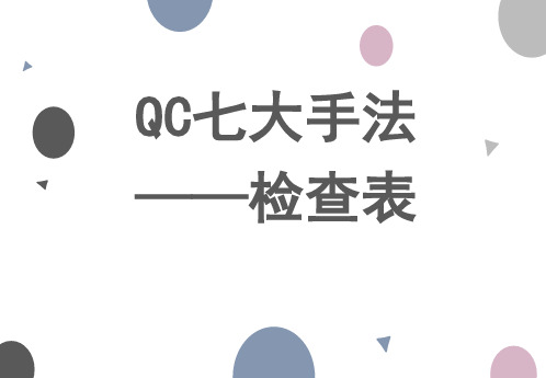 QC七大手法 (检查表)