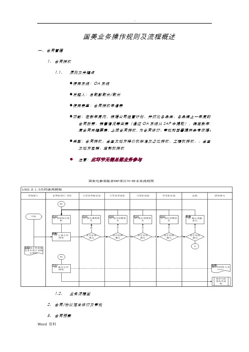 国美业务操作规则及流程简述