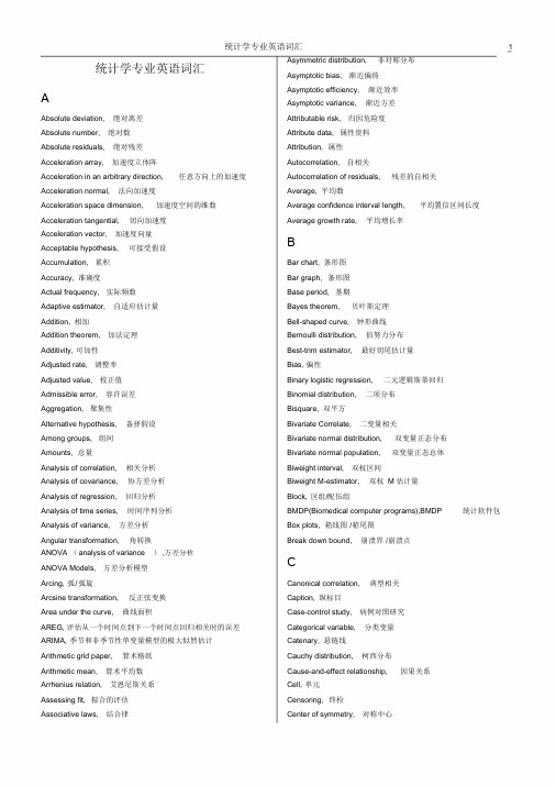 统计学专业英语词汇完整版