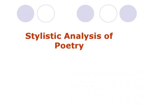 文体学chapt 9  Stylistic Analysis of Poetry