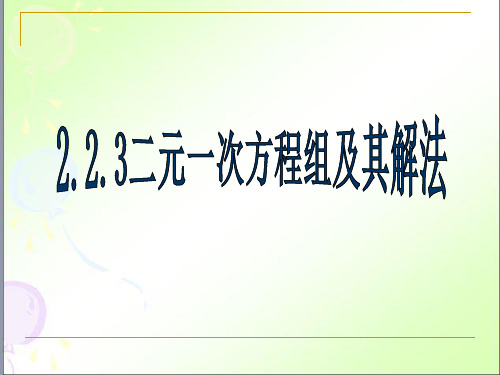 二元一次方程组及其解法