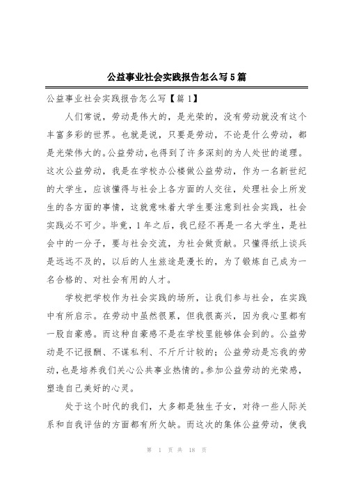 公益事业社会实践报告怎么写5篇