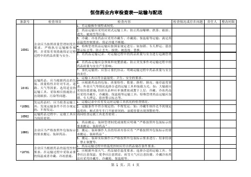 新GSP内审检查表运输与配送