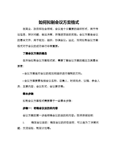 如何拟制会议方案格式