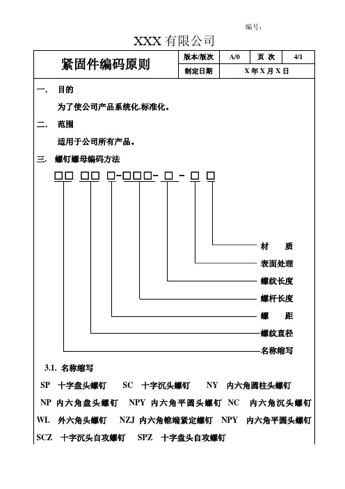 紧固件编码原则汇总4-0