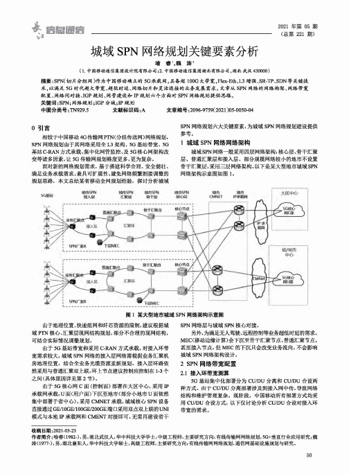 城域SPN网络规划关键要素分析