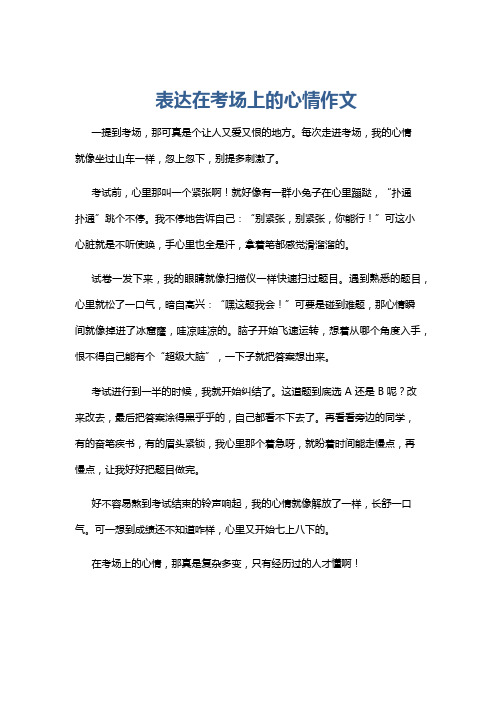 表达在考场上的心情作文