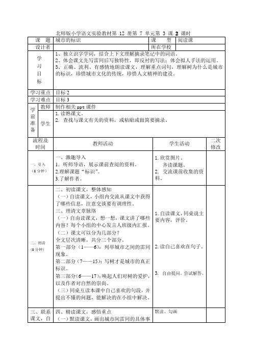 小学语文《城市的标识》课件