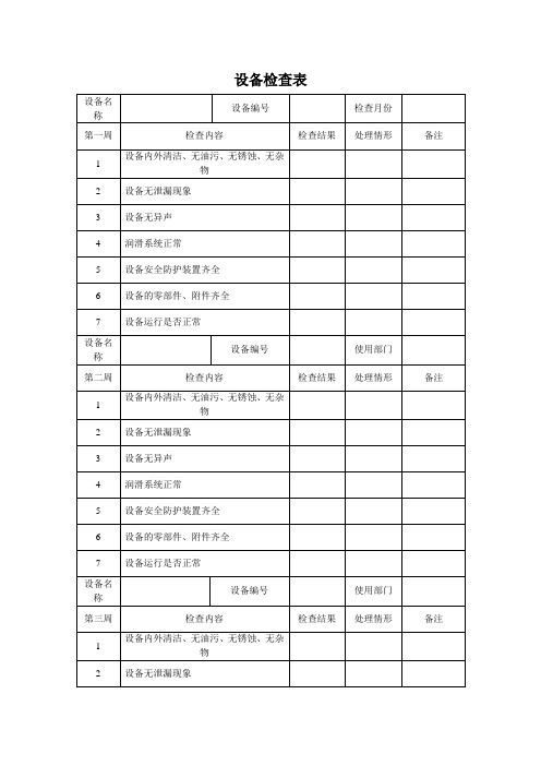 设备检查表