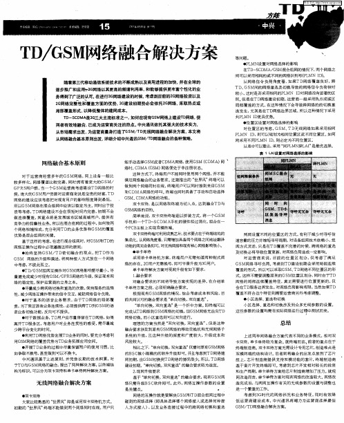 TD／GSM网络融合解决方案