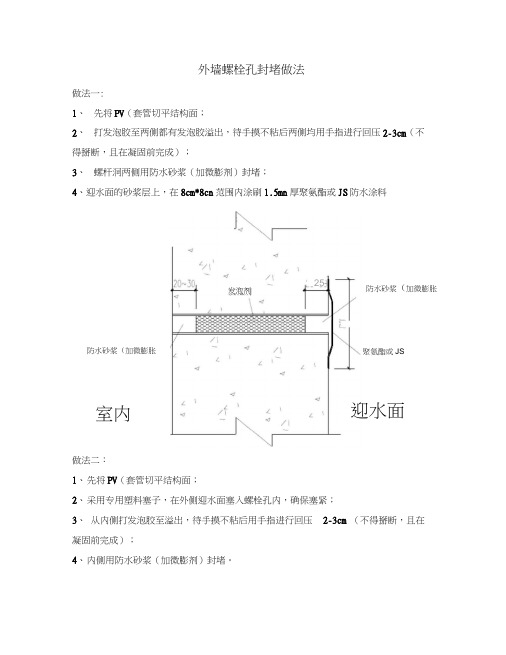 外墙螺栓孔封堵指引