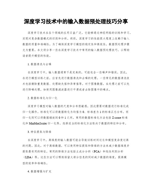 深度学习技术中的输入数据预处理技巧分享