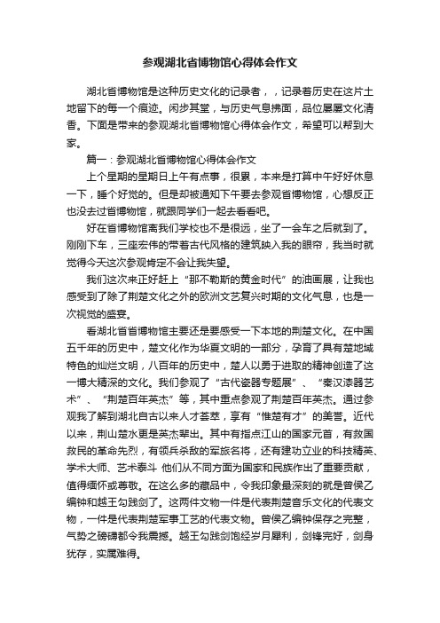 参观湖北省博物馆心得体会作文