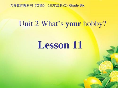 【人教精通版】六年级上册：unit 2《what’s your hobby》(lesson 11)ppt课件(1)