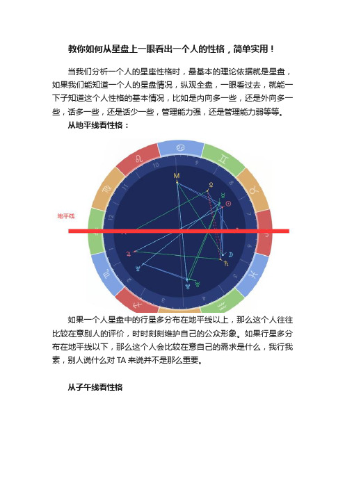 教你如何从星盘上一眼看出一个人的性格，简单实用！