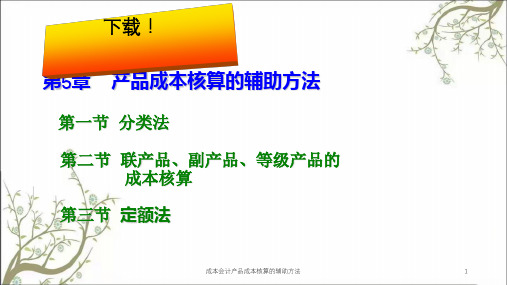 成本会计产品成本核算的辅助方法课件