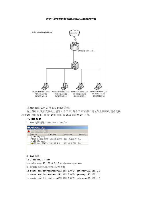 企业三层交换网络VLAN与RouterOS解决方案