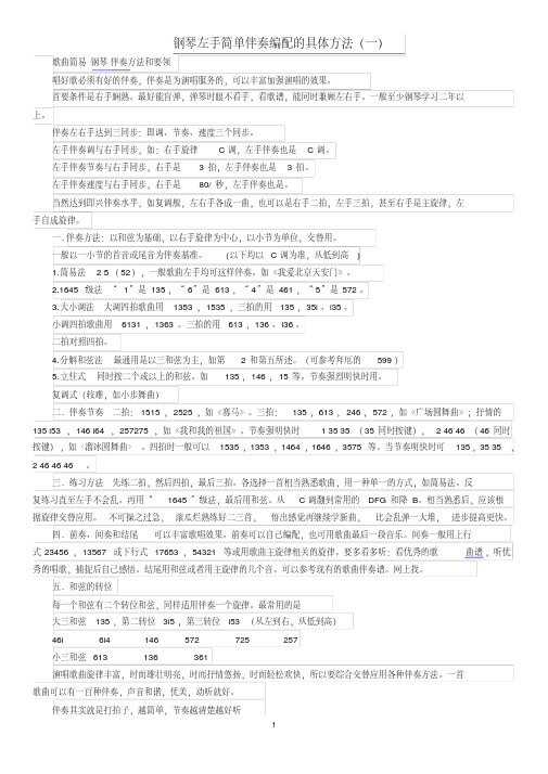 钢琴即兴伴奏和弦公式简单整理课件资料