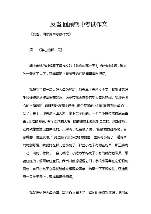 反省,回顾期中考试作文