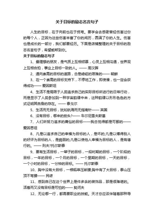 关于目标的励志名言句子