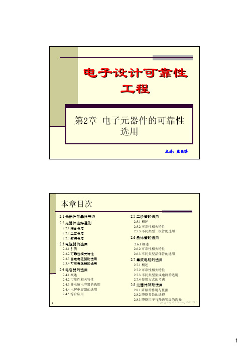 电子设计可靠性工程2-元器件选用