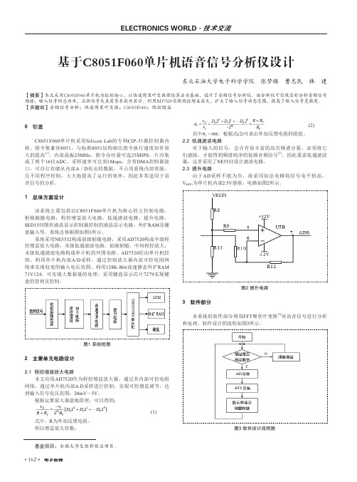 基于C8051F060单片机语音信号分析仪设计