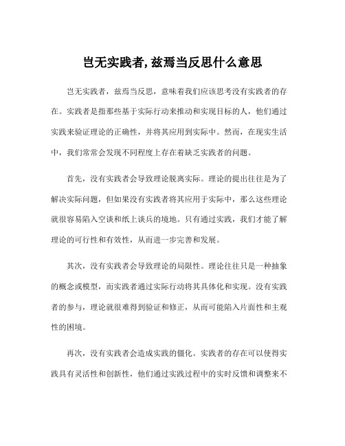 岂无实践者,兹焉当反思什么意思