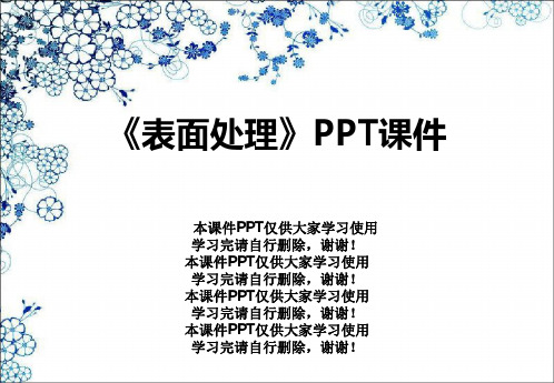 《表面处理》PPT课件