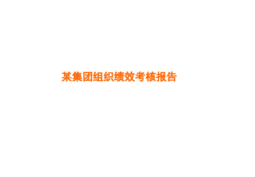 某石化集团组织绩效管理报告