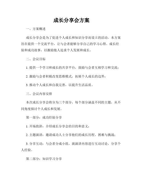 成长分享会方案