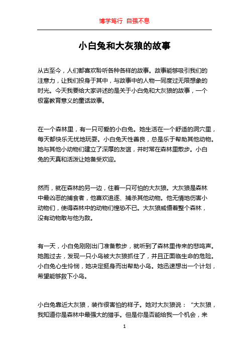 小白兔和大灰狼的故事