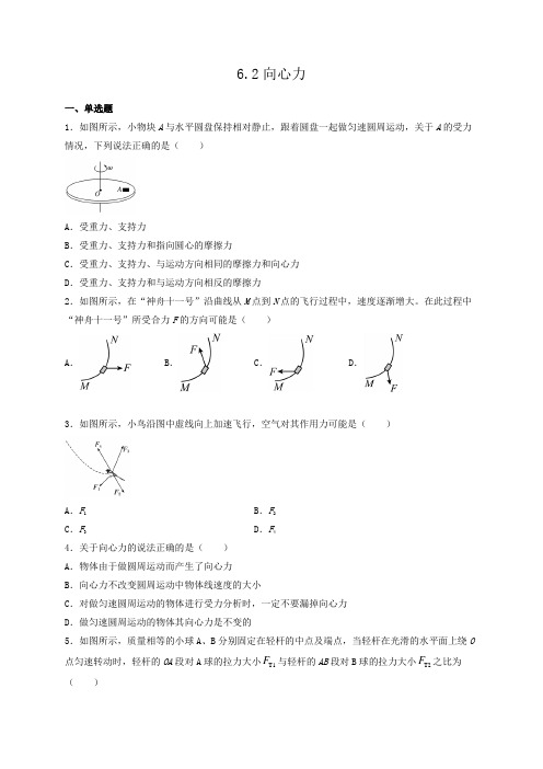 6.2向心力同步练习—人教版(2019)高中物理必修第二册