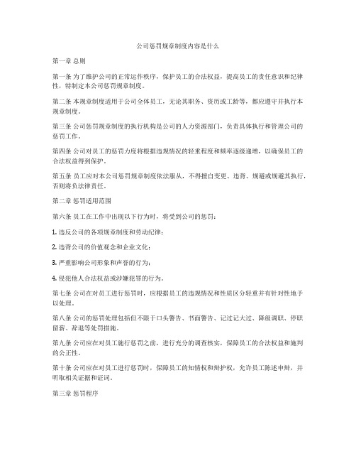 公司惩罚规章制度内容是什么