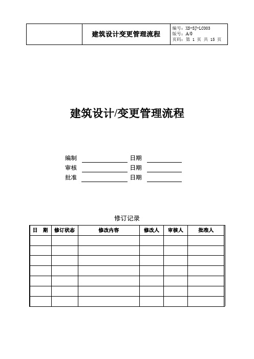 房地产公司建筑设计及变更管理流程