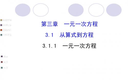 3.1.1一元一次方程课件ppt