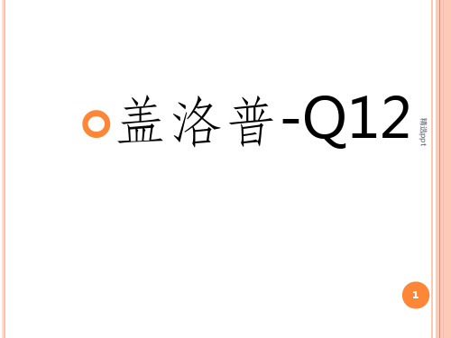 盖洛普Q12解读和实施--最完整版