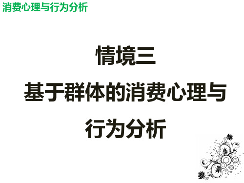 第三章  基于群体的消费心理与行为分析  《消费者心理与行为分析》PPT课件