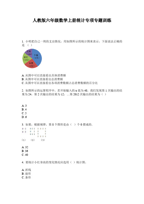 人教版六年级数学上册统计专项专题训练