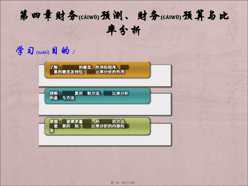 财务预测财务预算与比率分析(精品PPT)