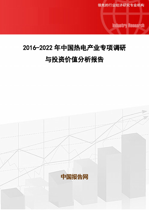 2016-2022年中国热电产业专项调研与投资价值分析报告