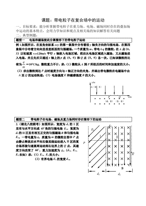 高三物理带电粒子在复合场中的运动(二轮突破)