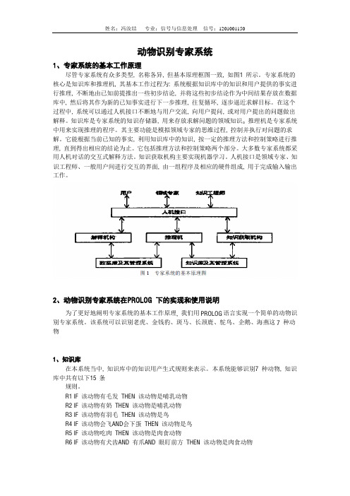 动物识别专家系统